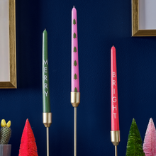 Load image into Gallery viewer, Merry and Bright Christmas Dinner Candles - Pack of Three - ad&amp;i