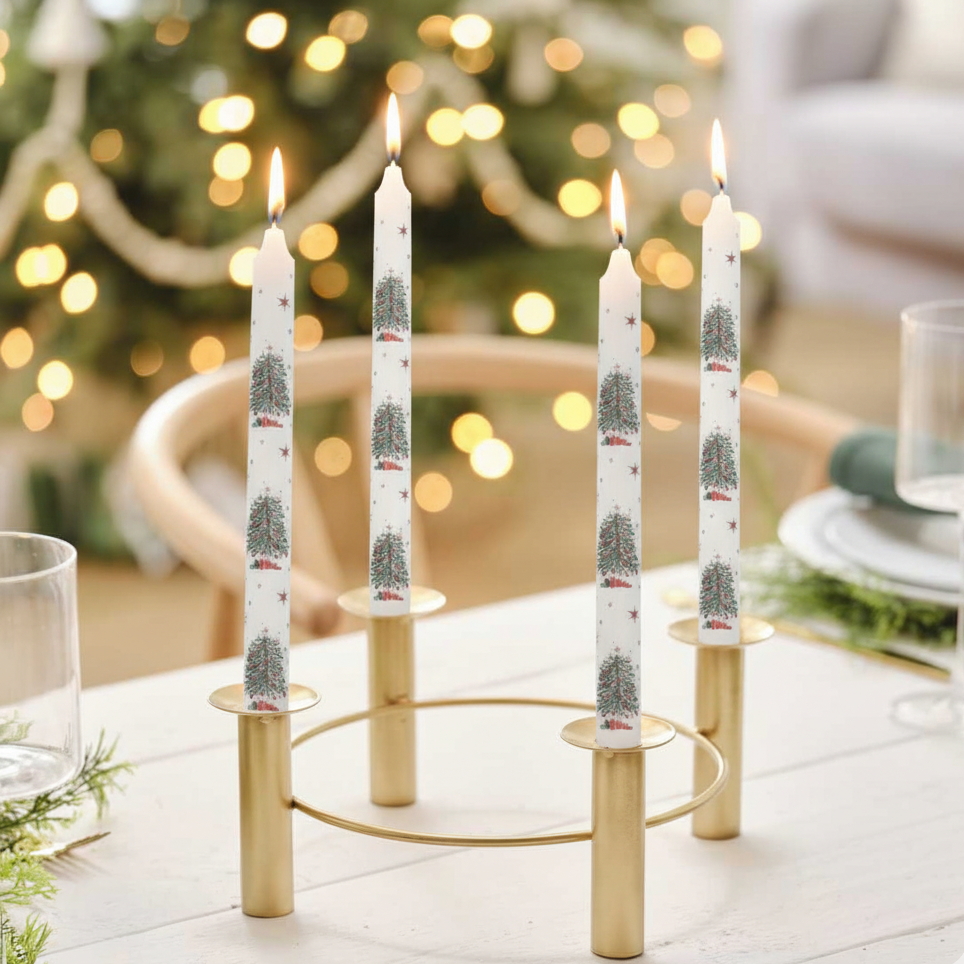 Nostalgia Christmas Tree Dinner Candles - Two Pack