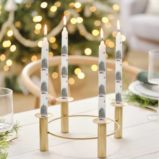 Nostalgia Christmas Tree Dinner Candles - Two Pack