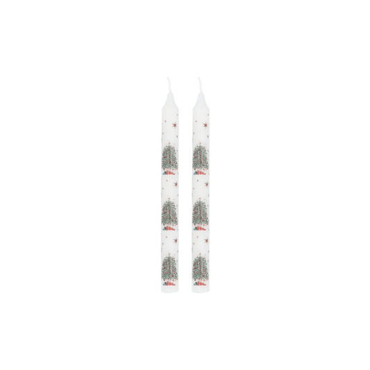 Nostalgia Christmas Tree Dinner Candles - Two Pack