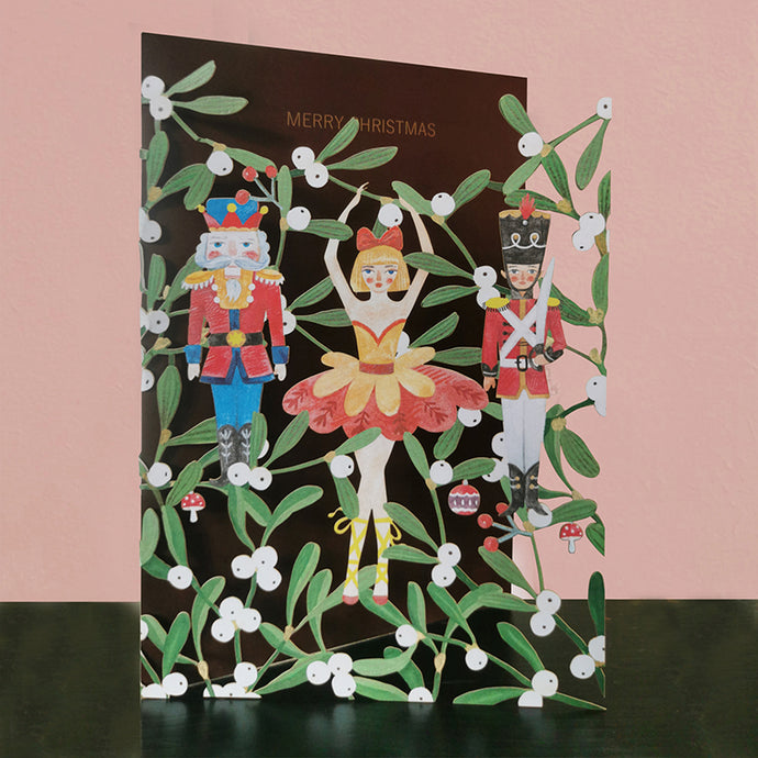 Nutcracker and Mistletoe Laser Cut Out Christmas Card - ad&i