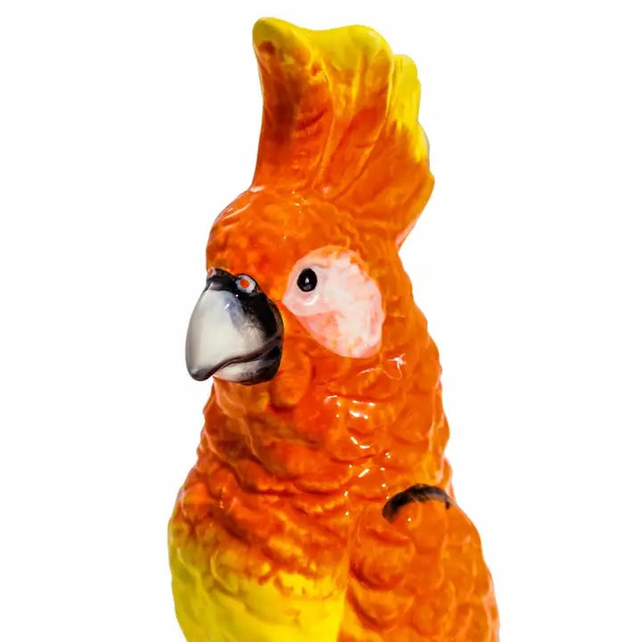 Parrot on a Perch Ceramic Vase