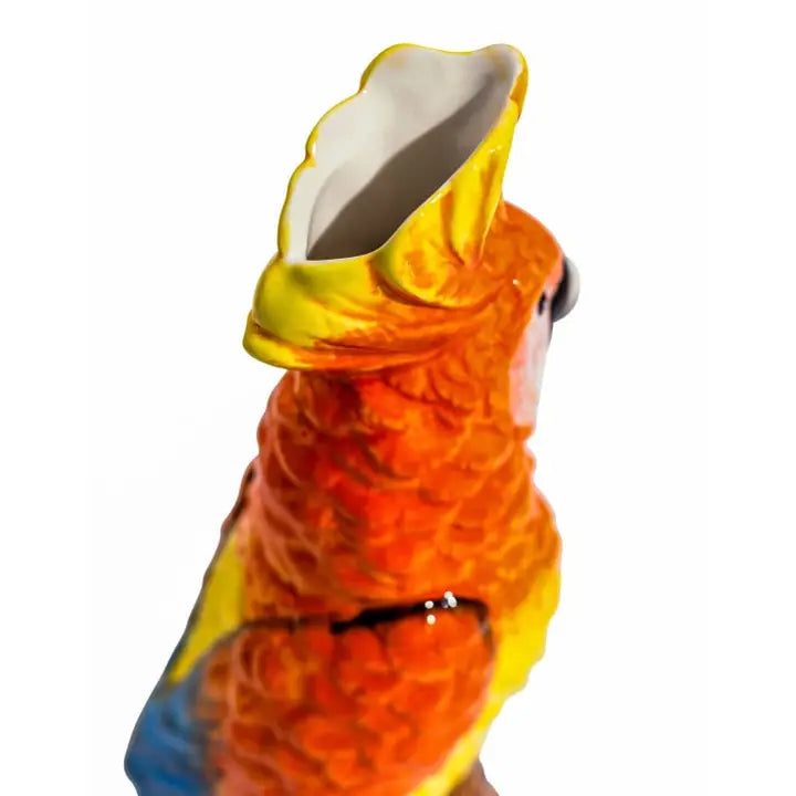 Parrot on a Perch Ceramic Vase