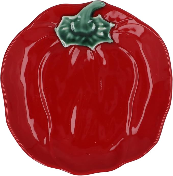 Pepper Shaped Stoneware Serving Plate