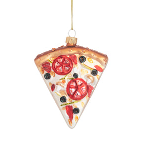 Pizza Slice with Olives Shaped Christmas Tree Bauble - ad&i
