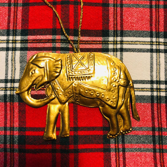 Pressed Gold Decorative Hanging Elephant - ad&i