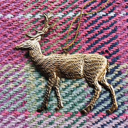 Pressed Gold Decorative Hanging Reindeer - ad&i
