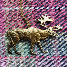 Load image into Gallery viewer, Pressed Gold Decorative Hanging Stag - ad&amp;i