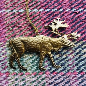 Pressed Gold Decorative Hanging Stag - ad&i