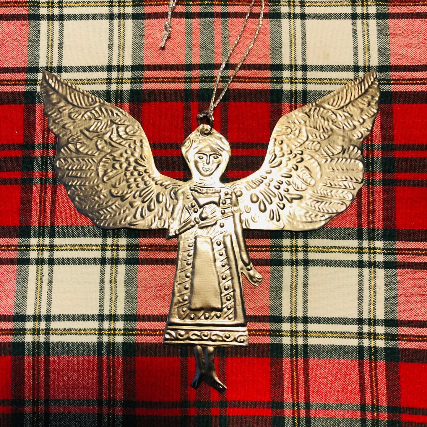 Pressed Silver Decorative Hanging Angel - ad&i