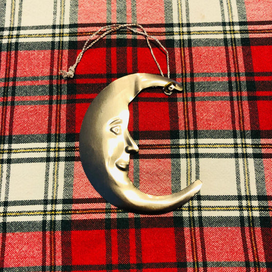Pressed Silver Decorative Hanging Crescent Moon - ad&i