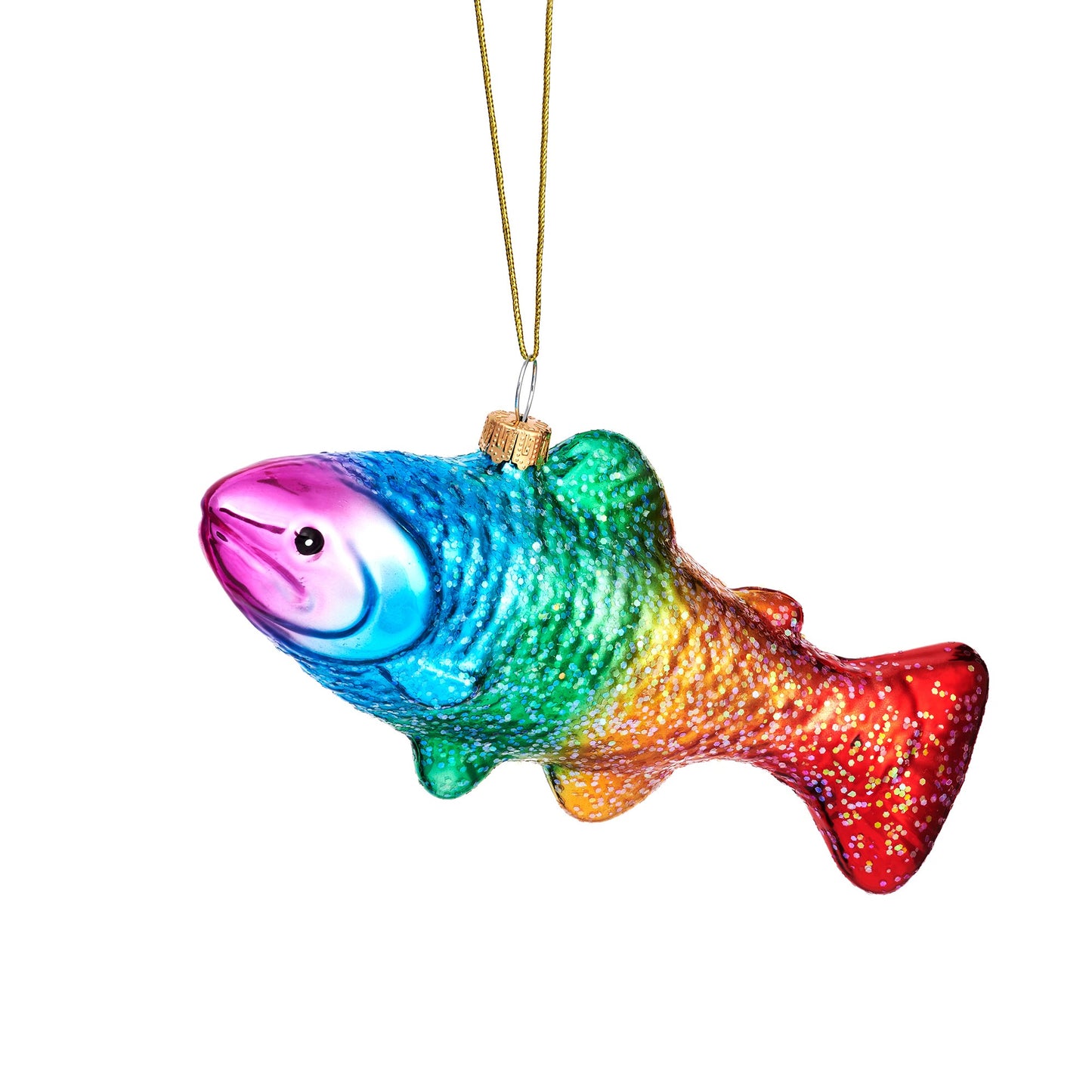 Rainbow Trout Glass Christmas Tree Bauble