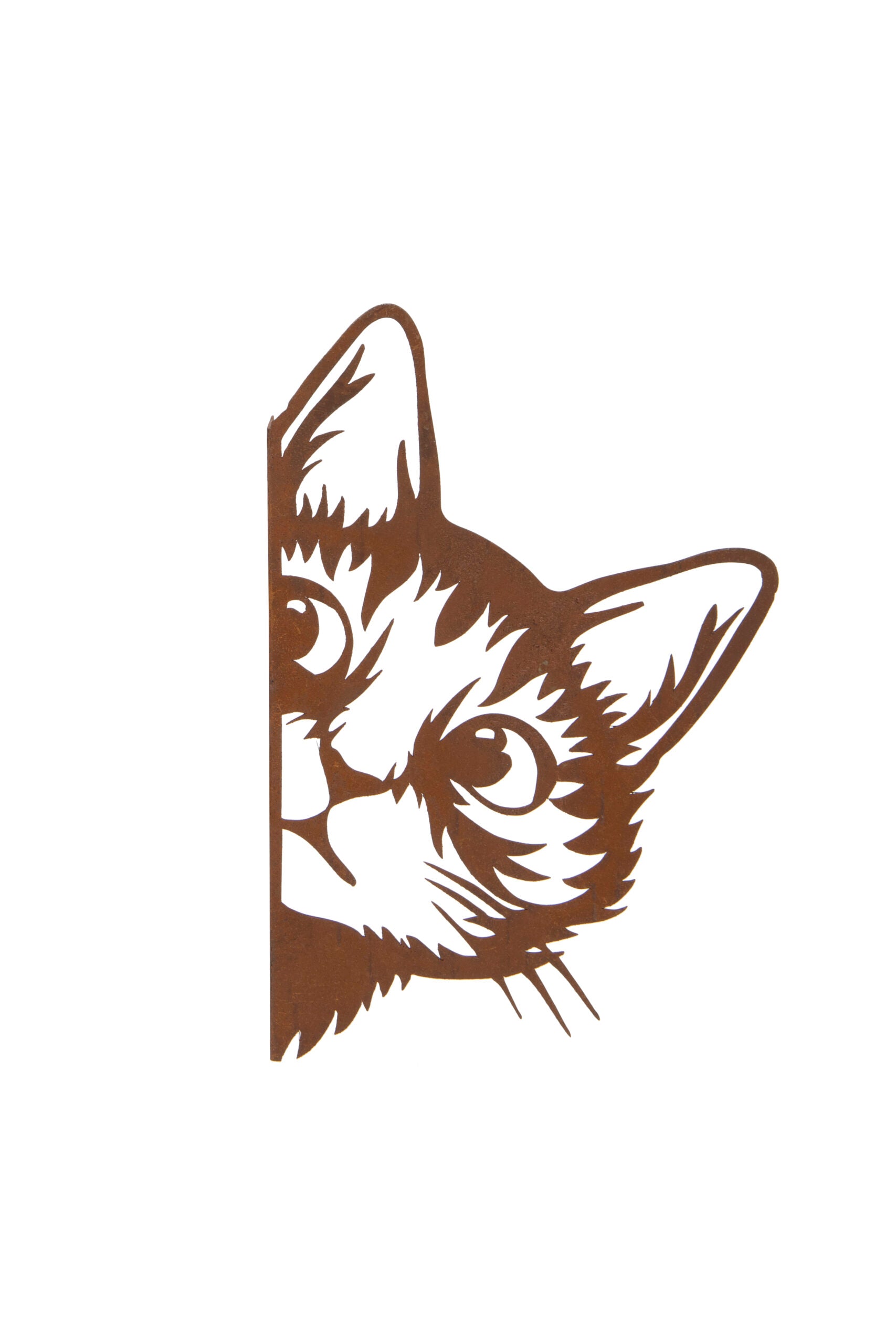 Rusty Metal Peeking Fence Cats - ad&i