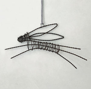 Rusty Wire Hanging Leaping Hare - ad&i