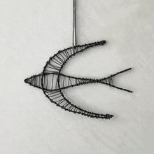 Load image into Gallery viewer, Rusty Wire Hanging Swallow Bird - ad&amp;i