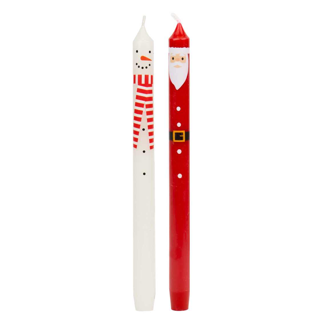 Santa and Snowman Dinner Candles - Two Pack - ad&i