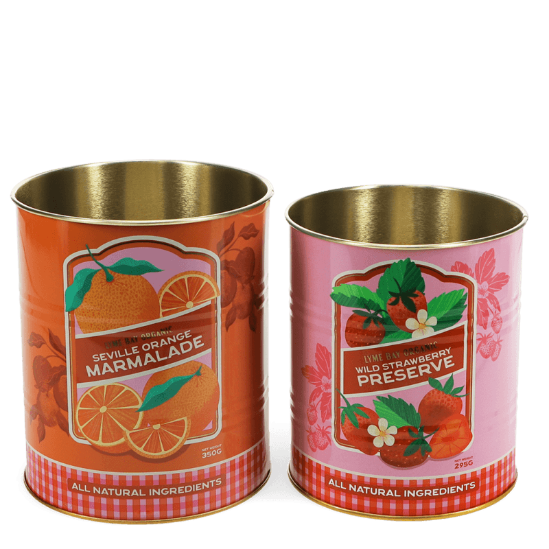 Set Of Two Lyme Bay Preserves Storage Tins