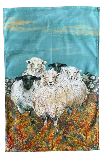 Sheep Print Tea Towel
