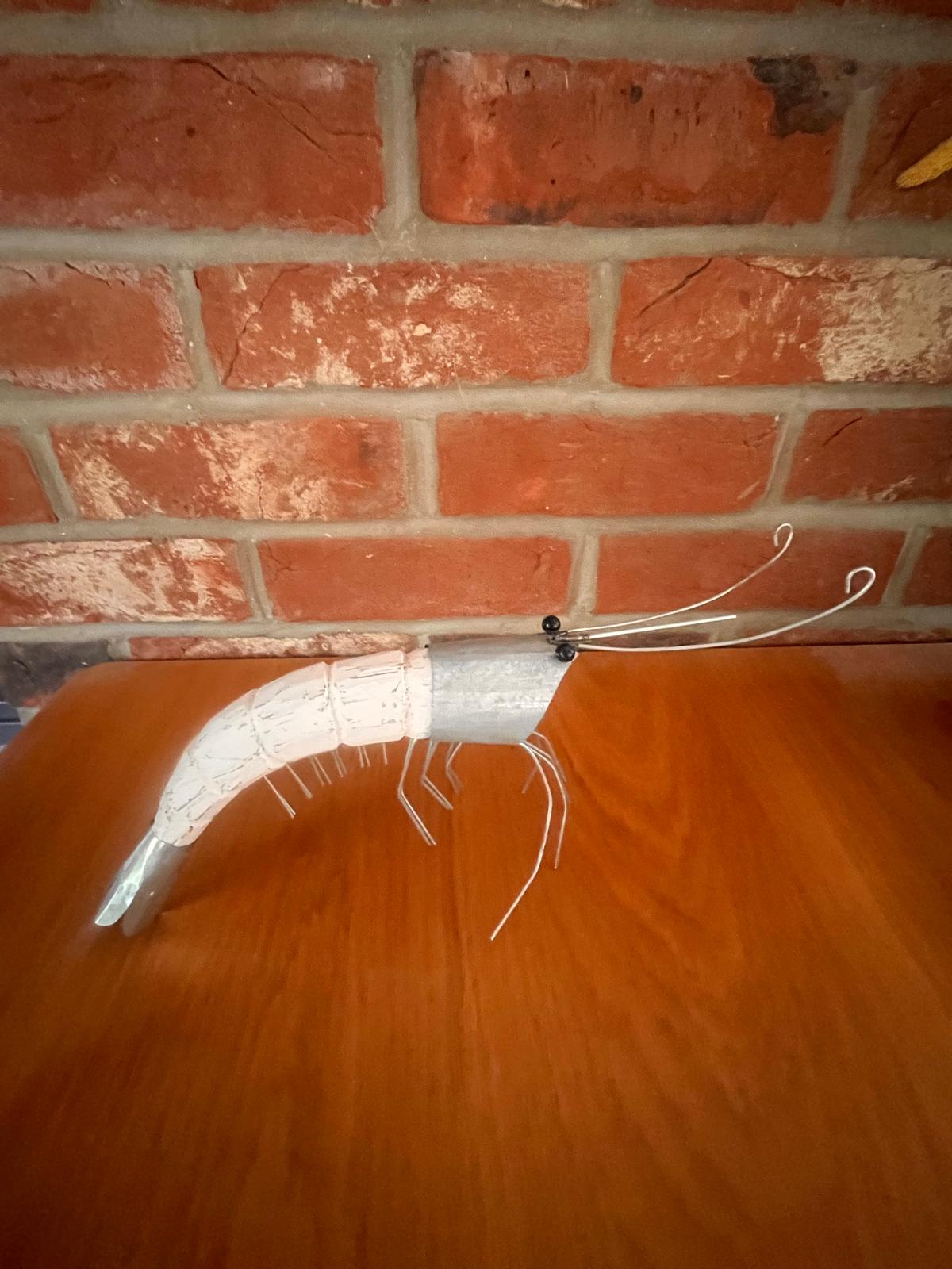 Steve the Shrimp Metal and Wood Ornament