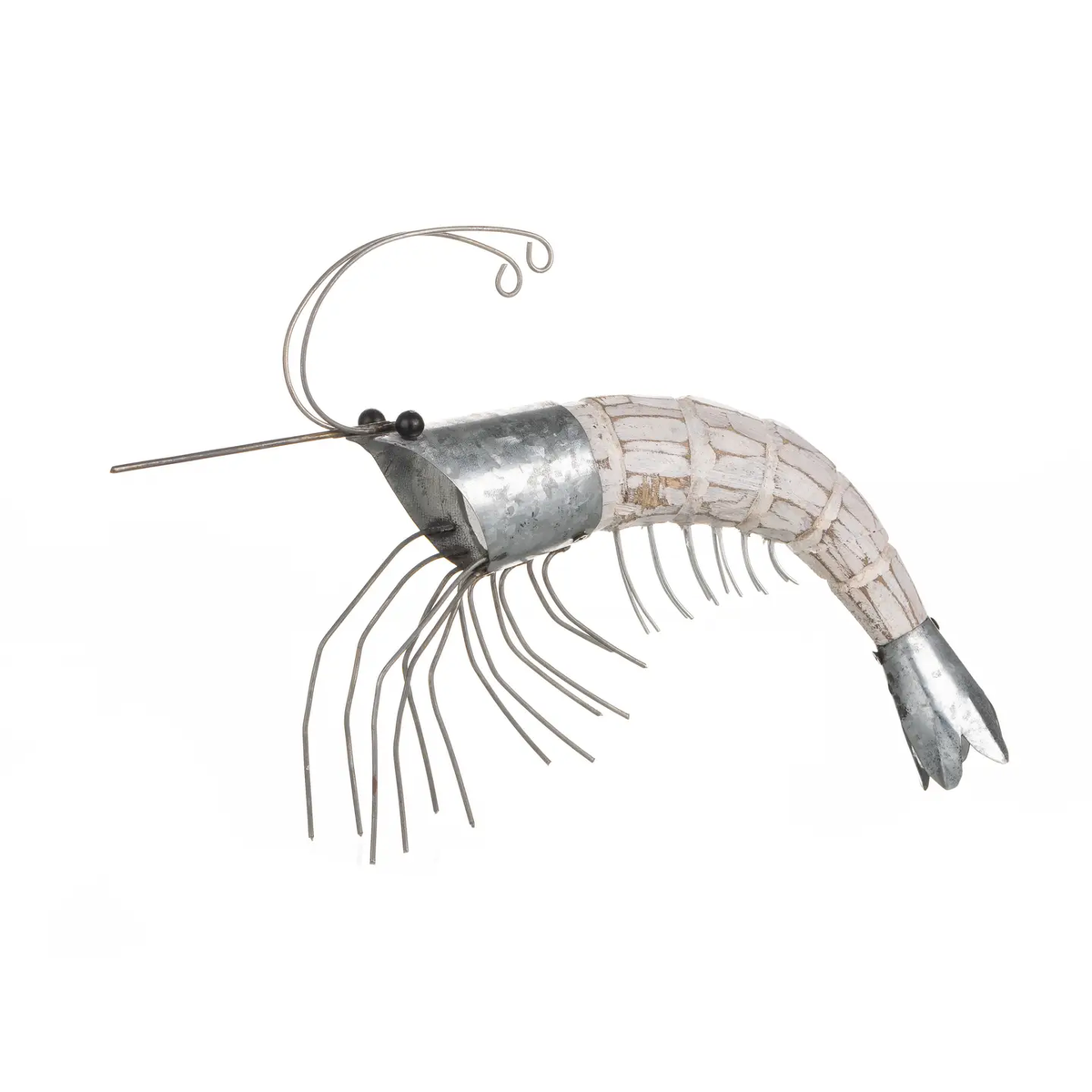 Steve the Shrimp Metal and Wood Ornament