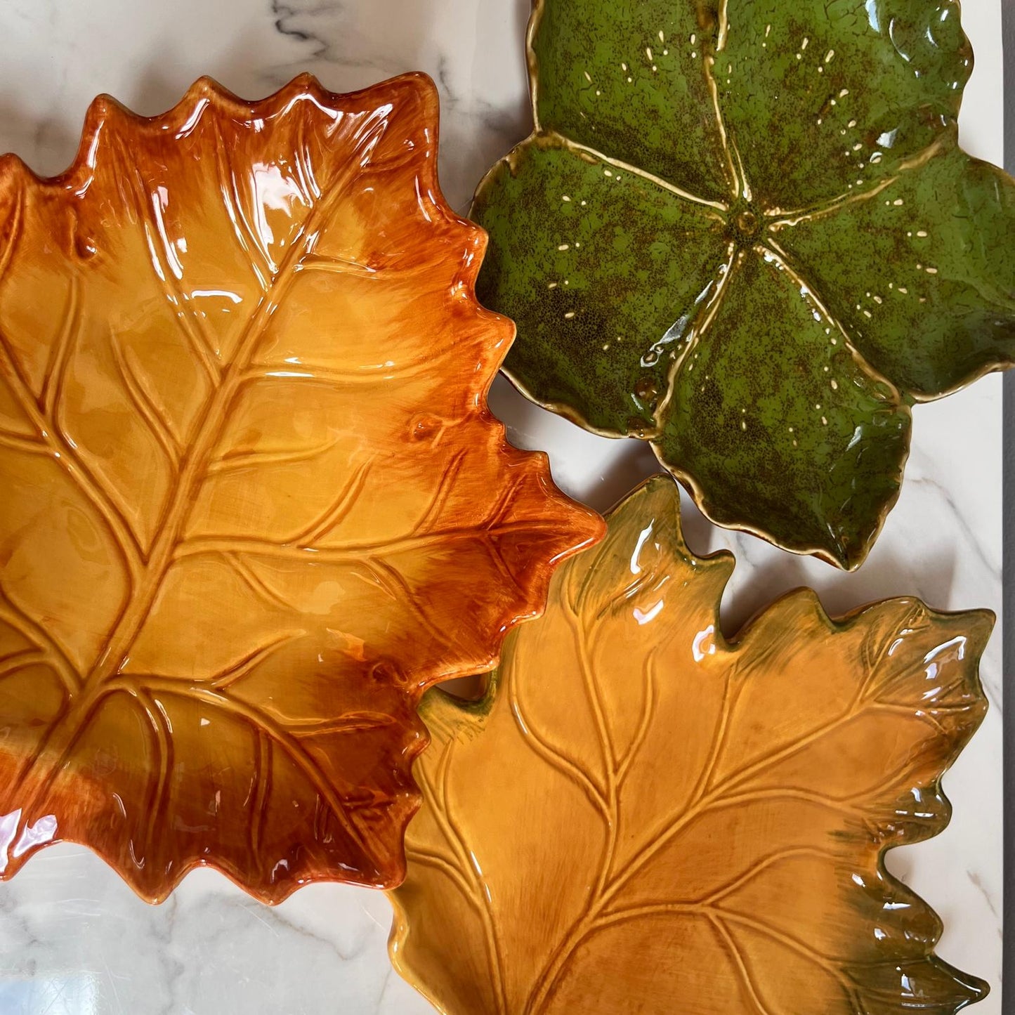 Sycamore Leaf Shaped Ceramic Serving Plate