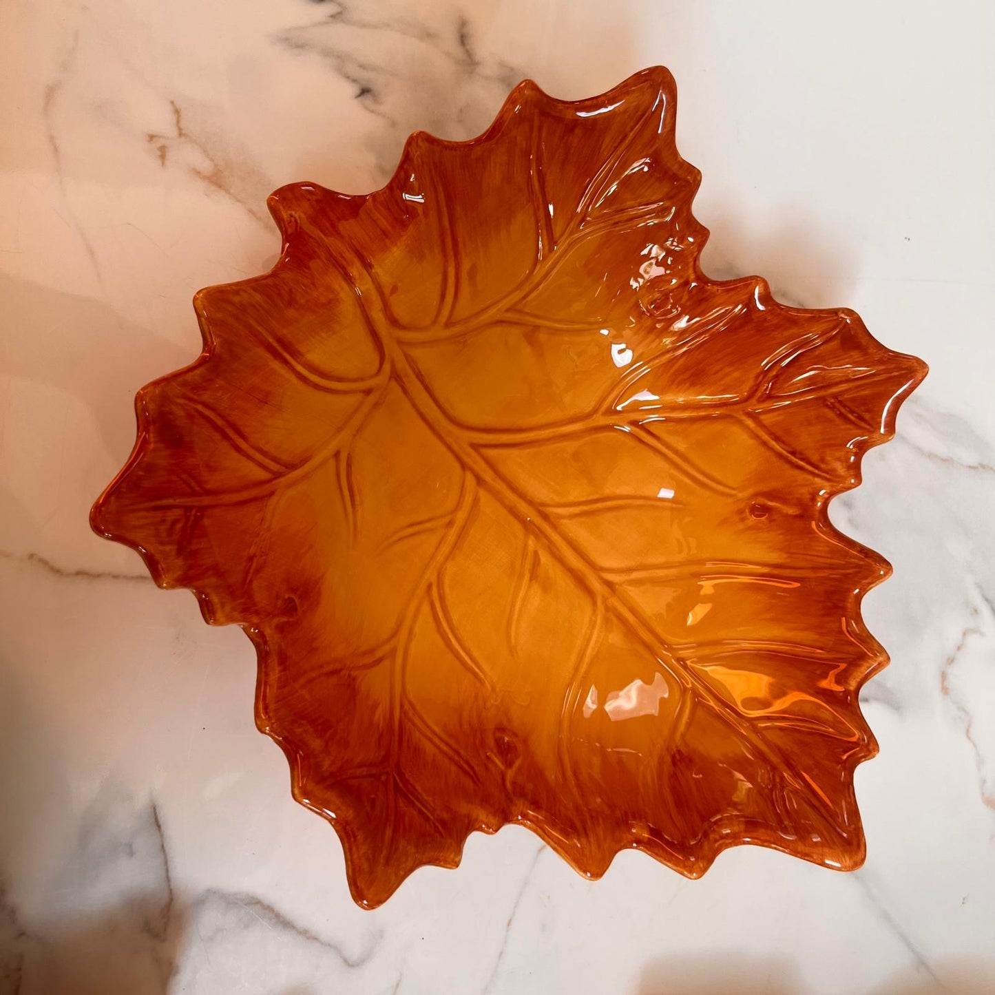 Sycamore Leaf Shaped Ceramic Serving Bowl