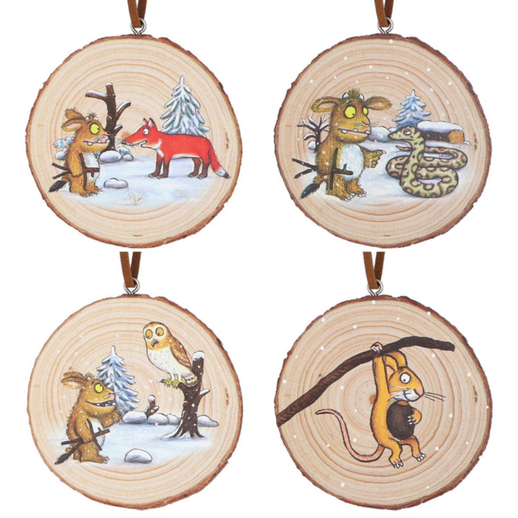The Gruffalo's Child and Friends Scene Wooden Christmas Tree Decorations