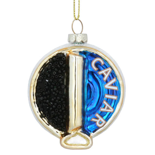 Tin of Caviar Glass Christmas Tree Bauble - ad&i