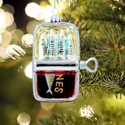 Tin of Sardines Glass Christmas Tree Bauble - ad&i