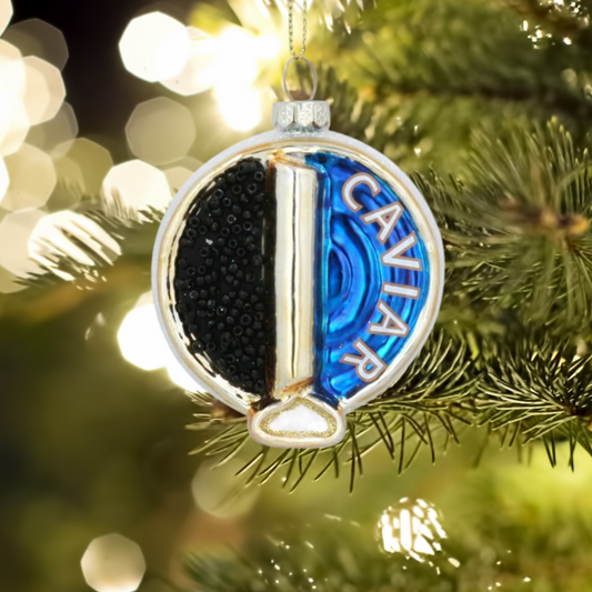 Tin of Caviar Glass Christmas Tree Bauble - ad&i