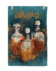 Whisky Print Tea Towel - ad&i
