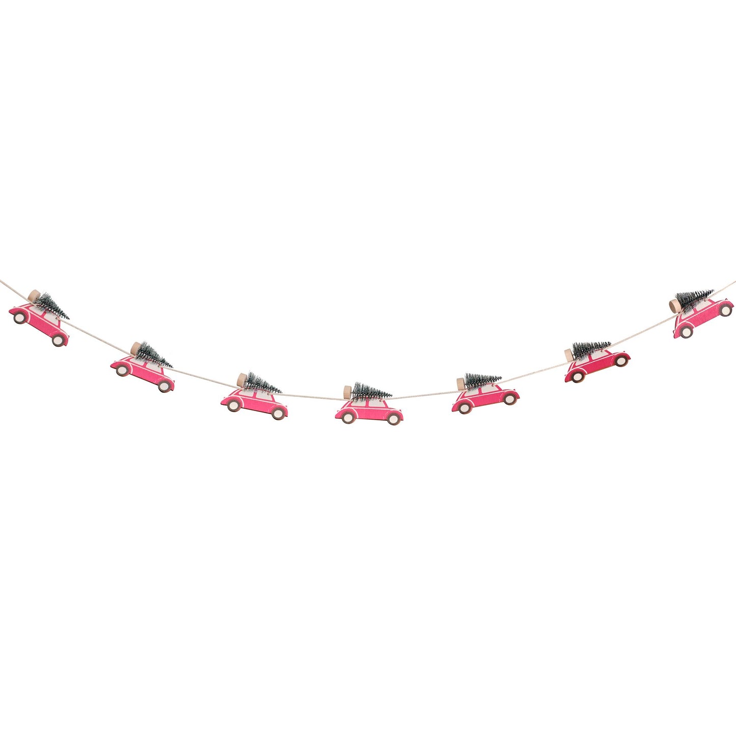 Wooden Car with Brush Tree Christmas Bunting - ad&i