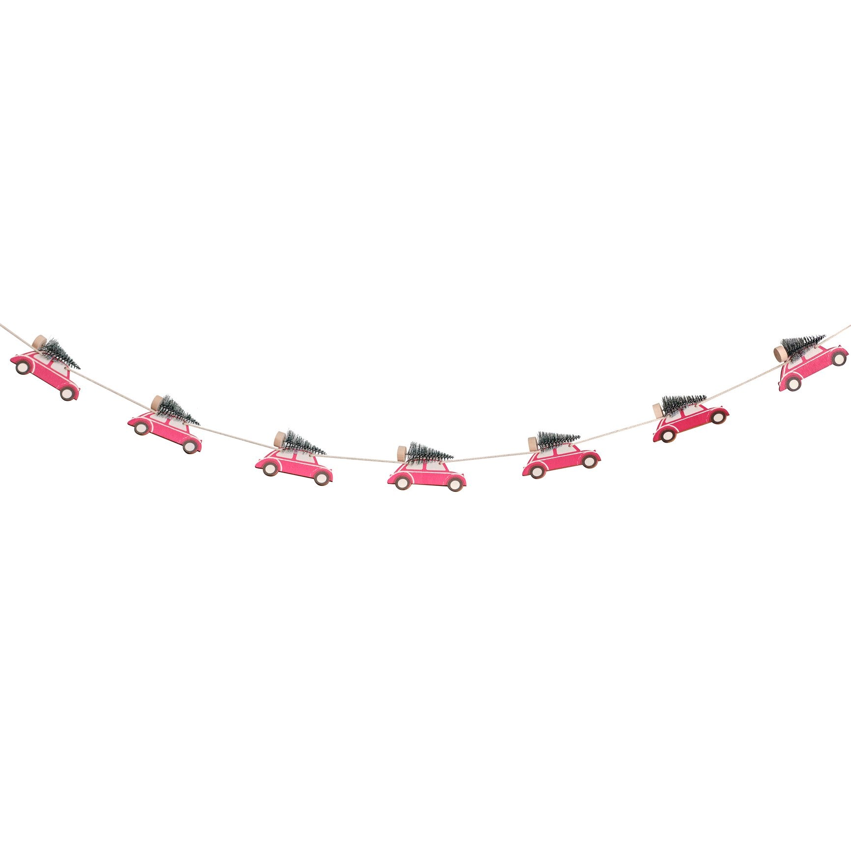 Wooden Car with Brush Tree Christmas Bunting - ad&i