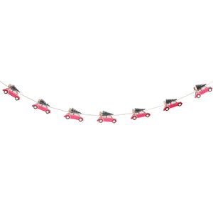 Wooden Car with Brush Tree Christmas Bunting - ad&i