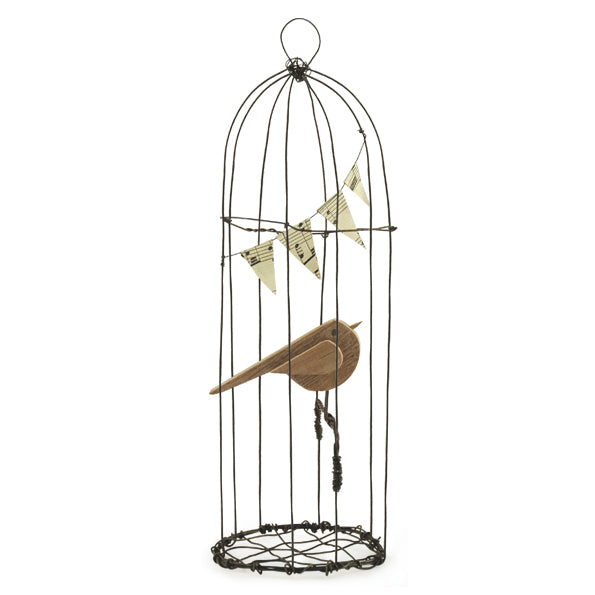 Naive Bird in Wire Cage Ornament-ad&i
