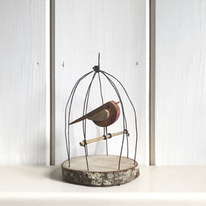 Naive Bird in Wire Cage Ornament-ad&i