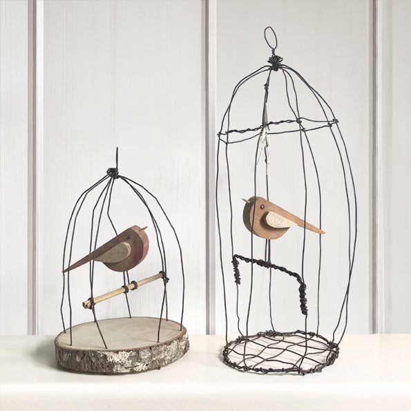 Naive Bird in Wire Cage Ornament-ad&i