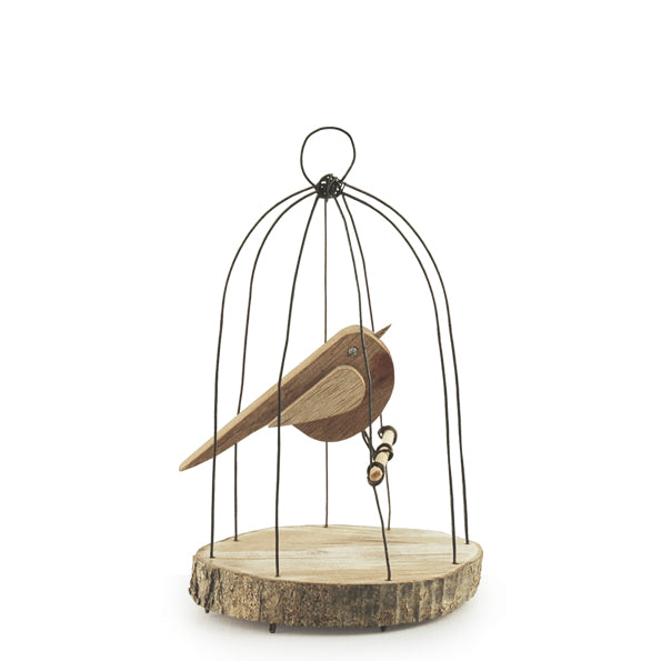Naive Bird in Wire Cage Ornament-ad&i