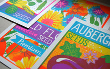 Load image into Gallery viewer, Aubergine Seeds A4 Risograph Print by Printer Johnson - ad&amp;i