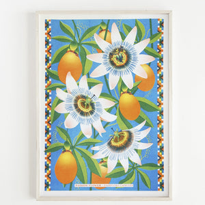 Passion Flower A3 Risograph Print by Printer Johnson-ad&i