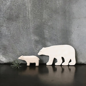 Mother and Baby Wooden Polar Bear Set of Two-ad&i