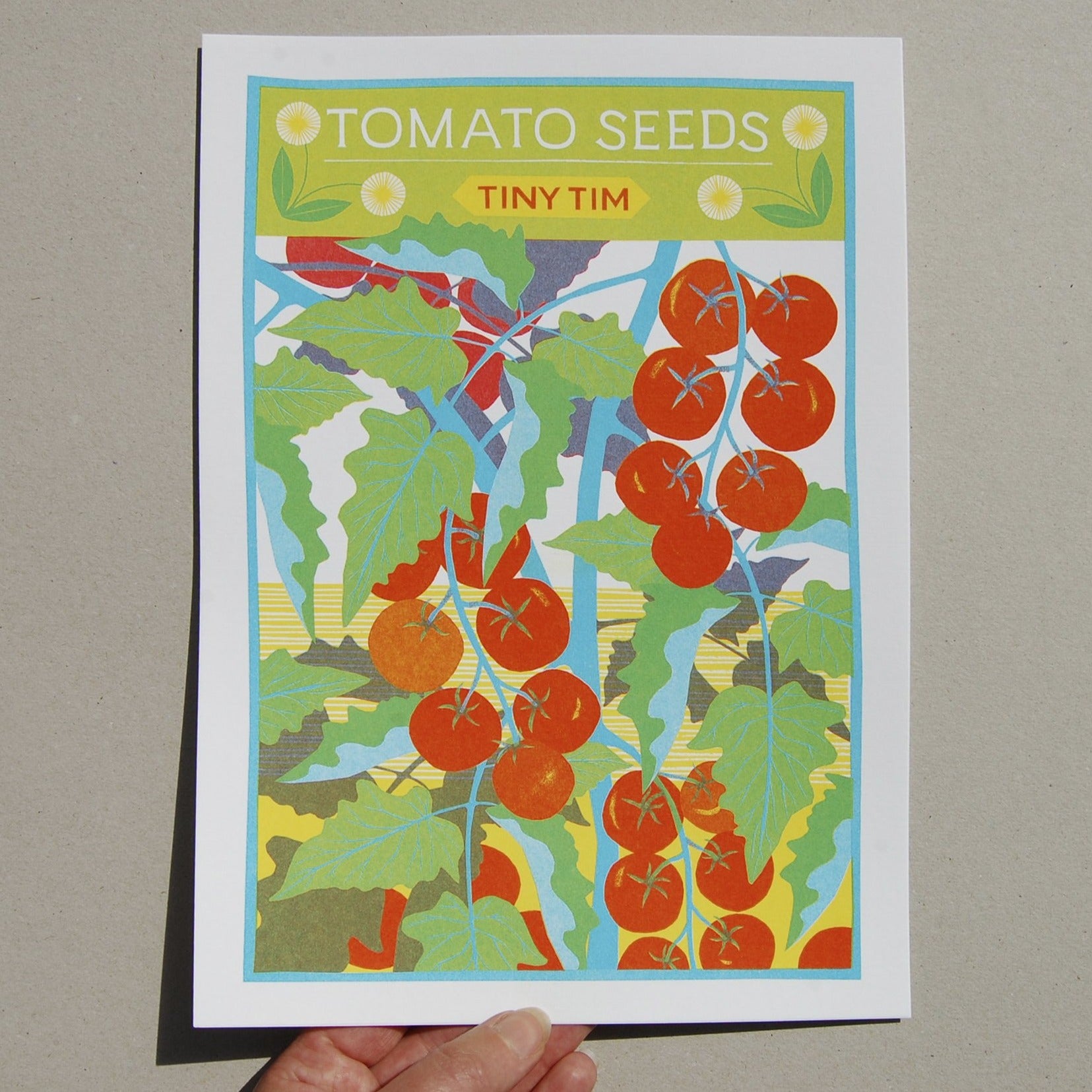 Tomato Seeds A4 Risograph Print by Printer Johnson-ad&i