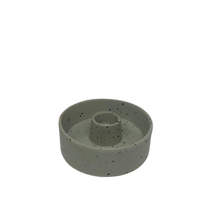 Load image into Gallery viewer, Speckled Off White Stoneware Candlestick Holder-ad&amp;i
