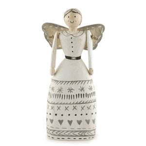 Folk Art Wooden Angel Christmas Decoration-ad&i