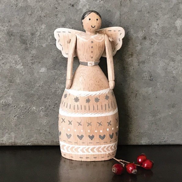 Folk Art Wooden Angel Christmas Decoration-ad&i