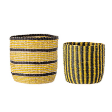Load image into Gallery viewer, Large Coloured Seagrass Planters Set of Two - ad&amp;i