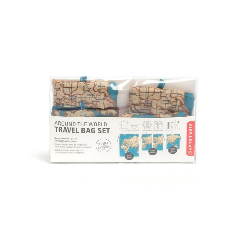 Travel Map Laundry Bags Set of 4 - ad&i