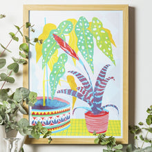Load image into Gallery viewer, Bromeliad Botanical Plants A3 Risograph Print by Printer Johnson - ad&amp;i