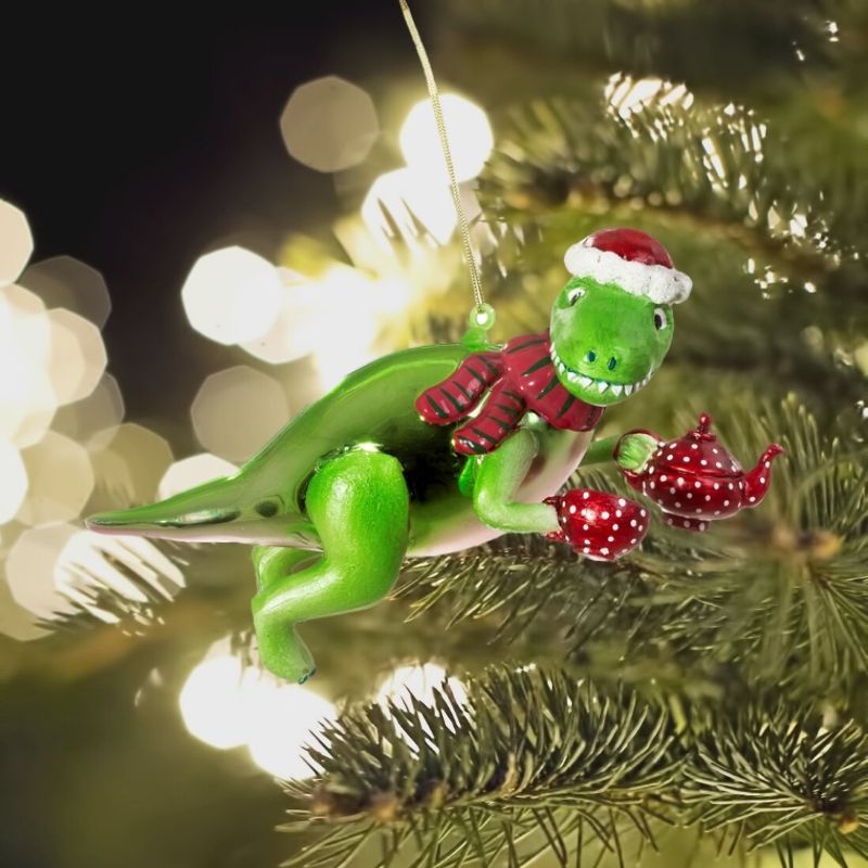 Tea Rex Shaped Christmas Tree Bauble-ad&i