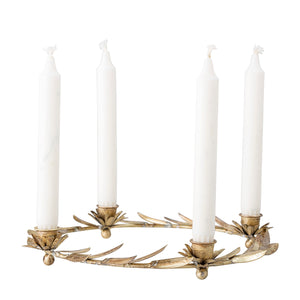 Antique Brass Advent Wreath Candlestick Holder-ad&i